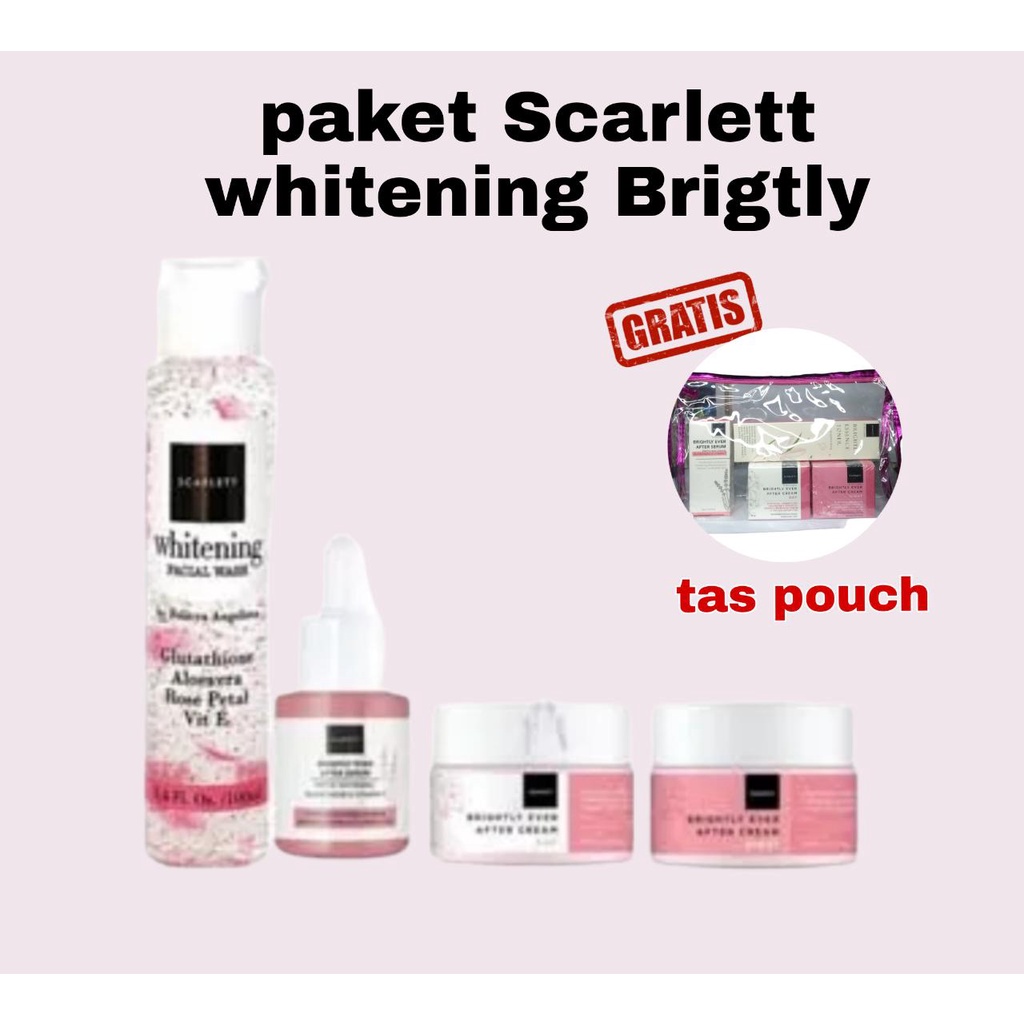 paket wajah scarlett whitening brightly / paket acne / scarlett face skincare facial
