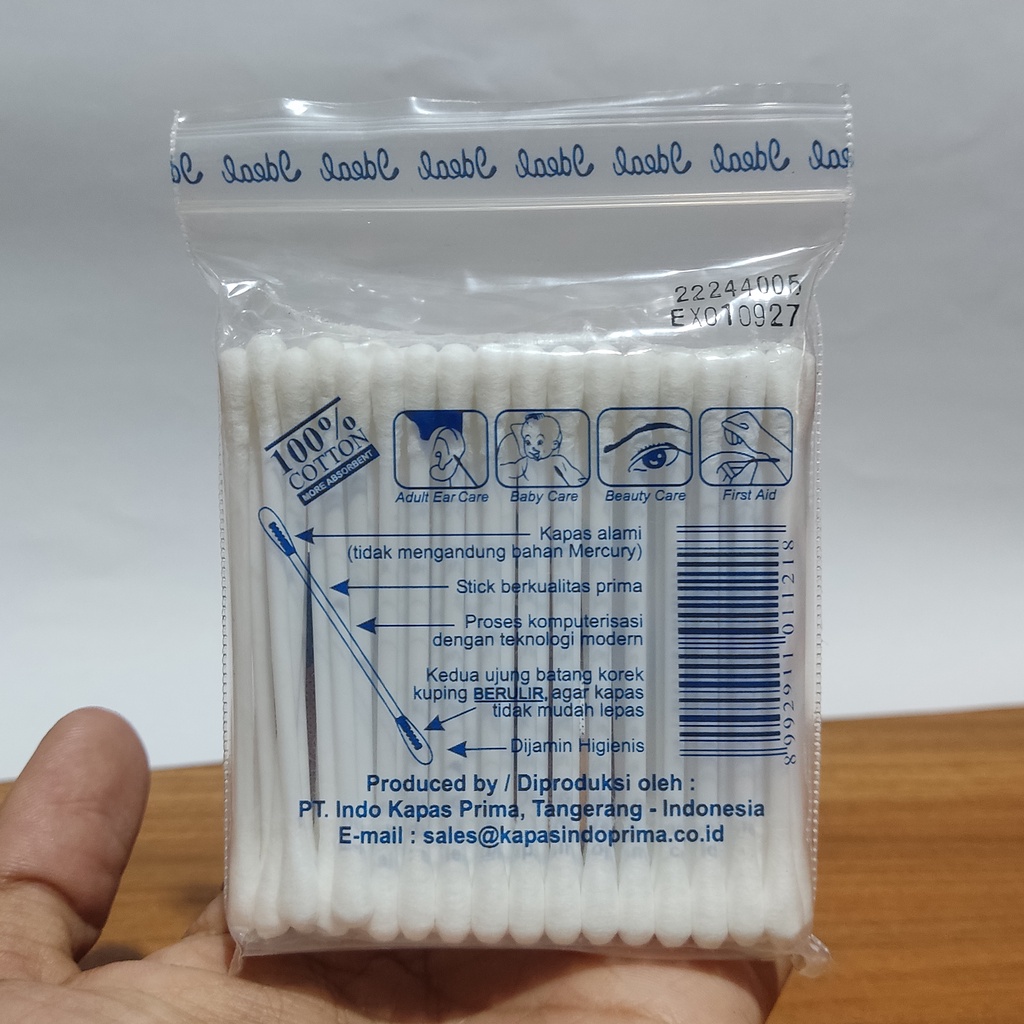 Cotton Buds Merk Ideal Pot Isi 50 / Korek Kuping Kapas Besar