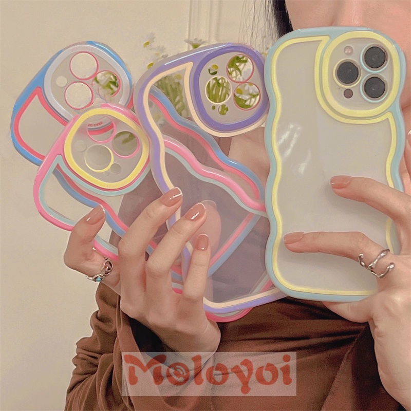 Soft Case Transparan Warna Gradasi Untuk IPhone 14 Plus 14 Pro Max 11 12 Pro Max 13 Pro Max 12Pro Max