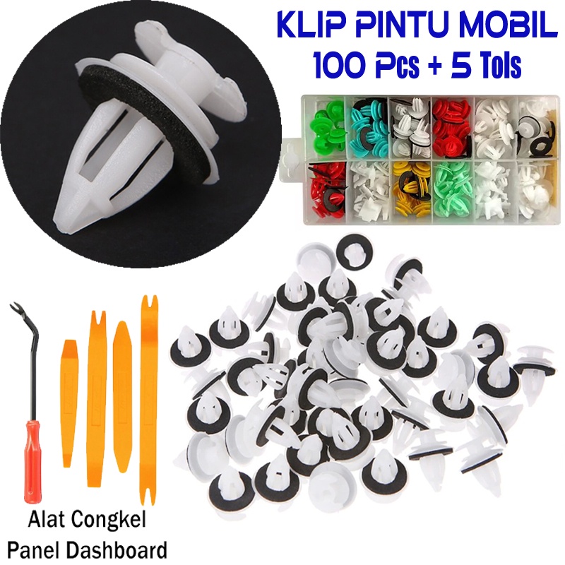 Baut Rivet Mobil  clip Fender Doortrim 100 -50 pcs / Clip Pintu Mobil Car Door Panel Buckle with Seal Ring /Klip Plastik Baut Kancing klip Mobil Universal /  klip Mobil Universal Car Push Pin Fasteners