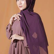 Hijab Pashmina Bahan premium ceruty Babydoll Kerudung pasmina 170X75cm Hijab polos Dark Purple BEST SELLER