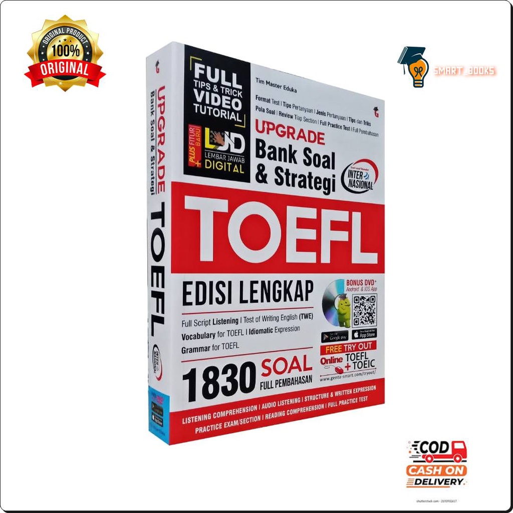 BUKU TOEFL - BUKU TES TOEFL - BUKU SOAL TOEFL - SOAL TOEFL - TOEIC -  UPGRADE BANK SOAL & STRATEGI T