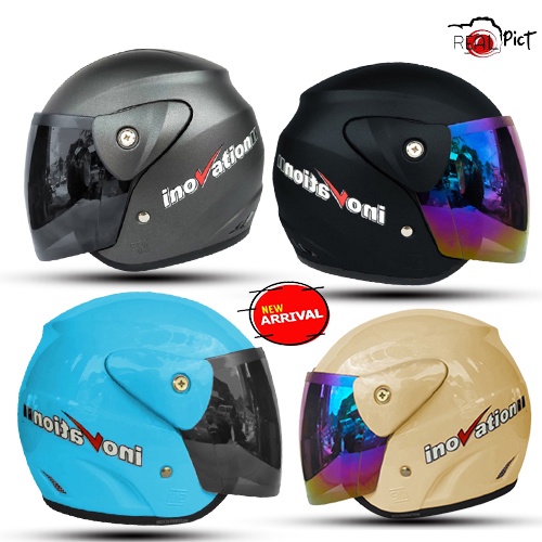 Jual Helm Dewasa Half Face Inovation SOLID Kaca Pelangi Model Mirip