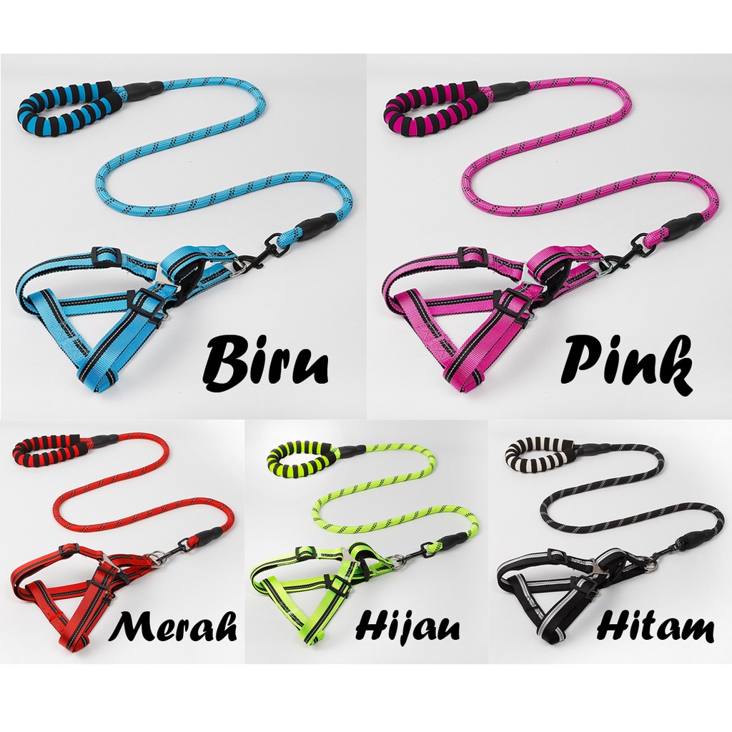 Pet Harness Dog Cat Stripe / Tali Tuntun Hewan Anjing Kucing Strip