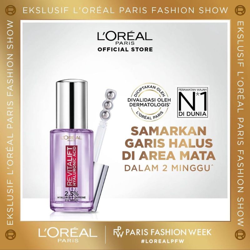 Loreal Paris Triple Roller 2.5℅ Hyaluron + Caffeine Eye Serum