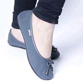 BA202 - Sepatu Flat Shoes Wanita Porto Motif Pita Kecil Korea Size 36 - 40