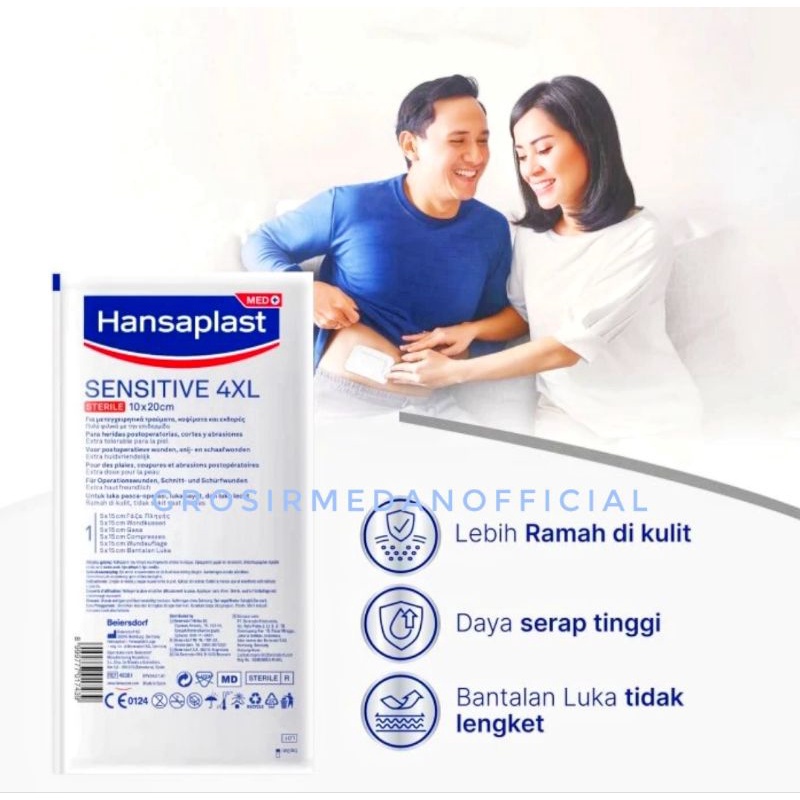 HANSAPLAST besar SENSITIVE 3XL DAN 4XL - PLESTER LUKA STERIL - LUKA OPERASI, LUKA SAYAT, LUKA GORES, DAN LUKA LECET