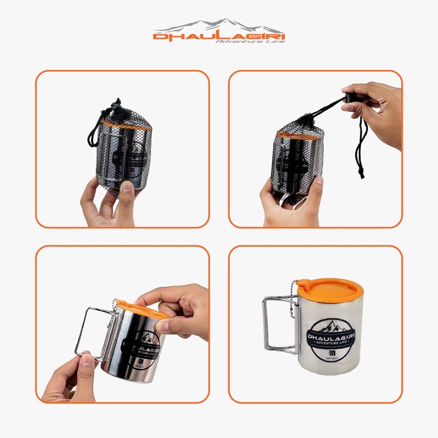 Insulated Mug Dhaulagiri Gelas Stainless Outdoor Camping Stanless Double Wall