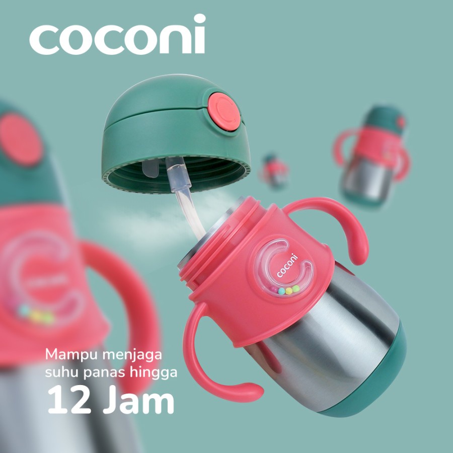 COCONI Stainless Steel Straw Bottle 240 Ml | Termos Botol Minum Anak