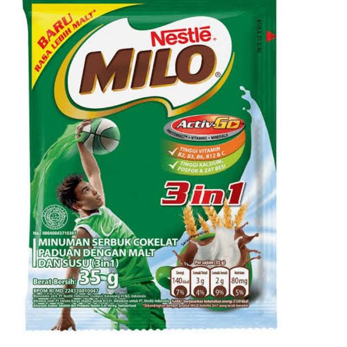 

TERBARU MILO 3 in 1 Sachet Susu Coklat 3in1 ActivGo 35g SH5;