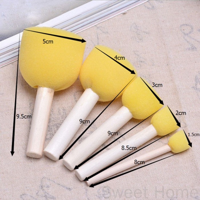 

Kuas Lukis Busa Sponge Brush Painting Brush Kuas Lukis Anak - 4pcs