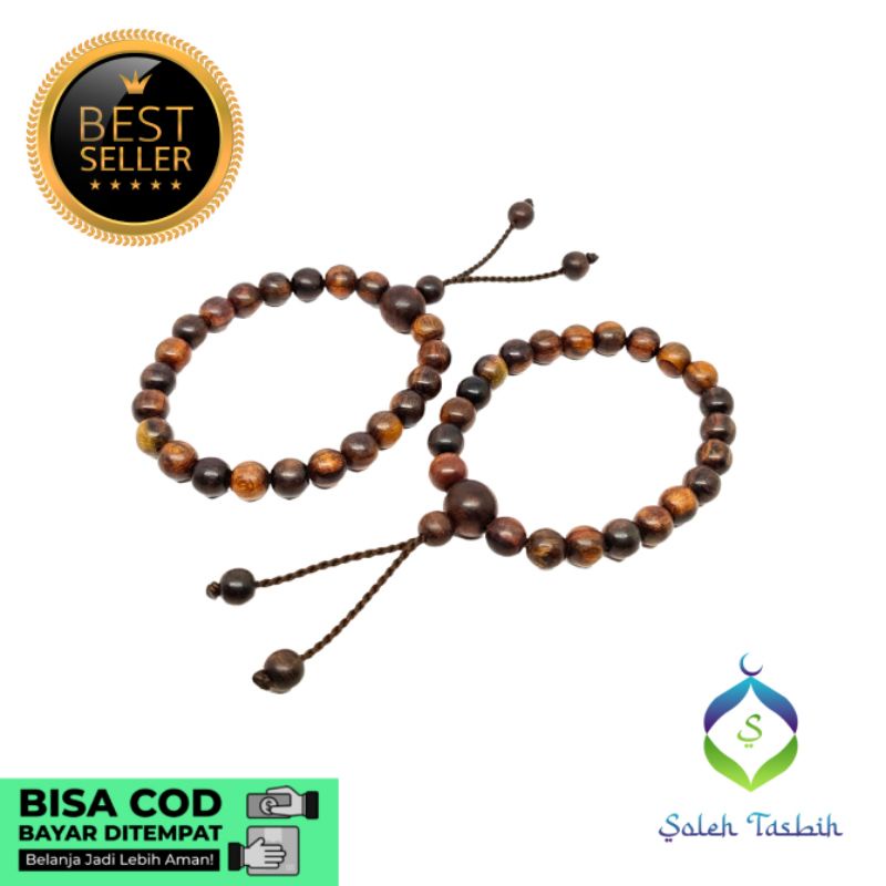 Gelang Kayu Sonokeling size 8mm Motif Bulat, Gelang Kayu Murah