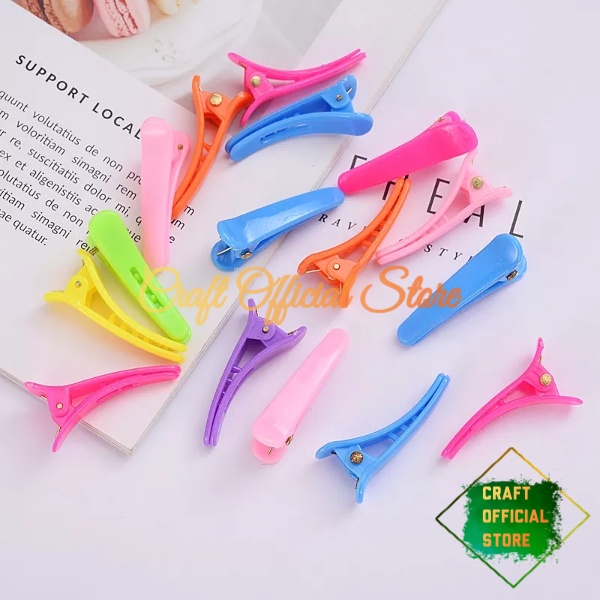 (10 pcs) Jepit Rambut Buaya Plastik Warna Warni Jepit Bebek Aksesoris Rambut