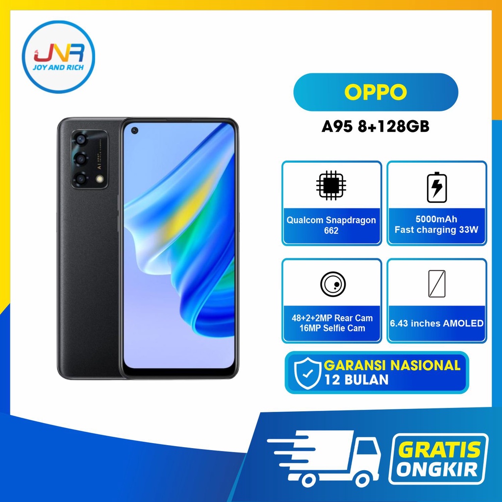 OPPO A95 RAM 8/128 BARU/NEW FULLSET GARANSI RESMI