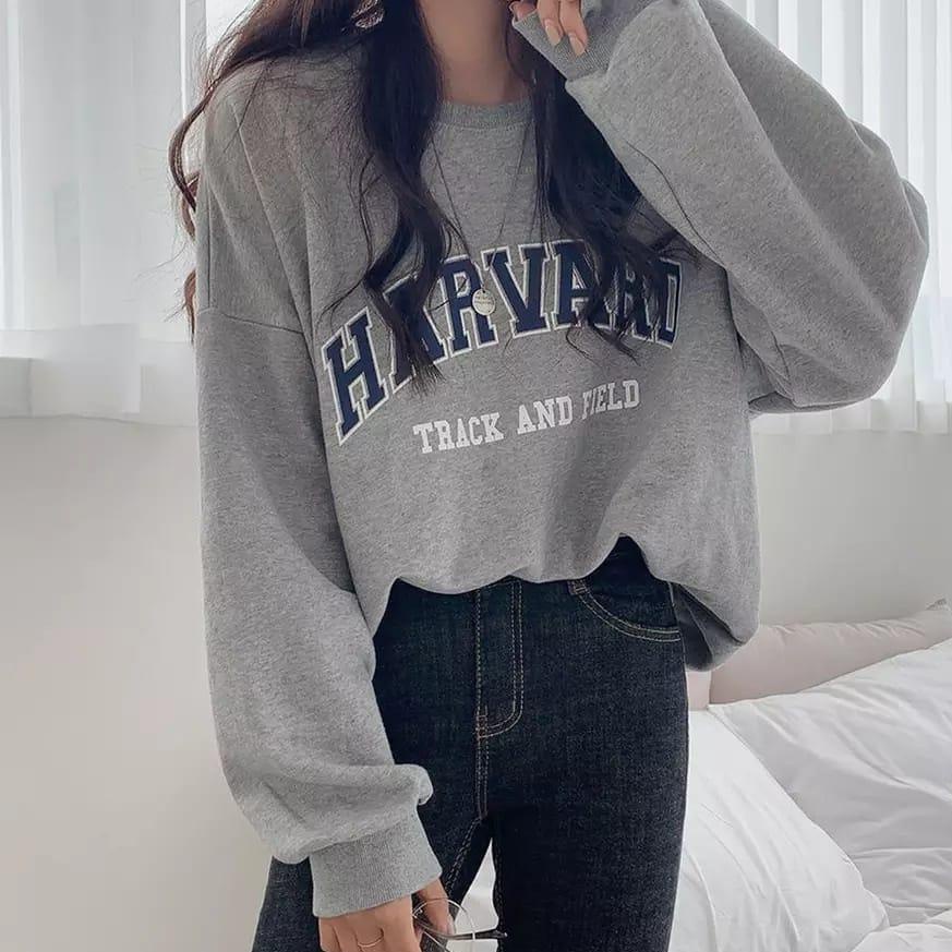 Stok Terbatas SWEATER OVERSIZE WANITA HARVARD SWEATER PRIA WANITA CREWNECK SWEATER OBLONG SWITER