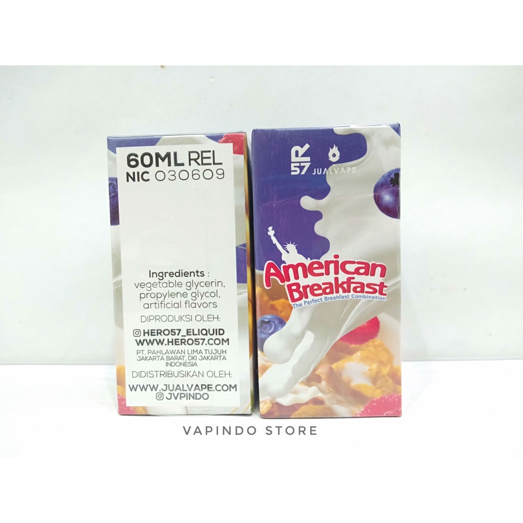 AMERICAN BREAKFAST V2 60ML 3MG CEREAL BERRY OAT MILK BY HERO57