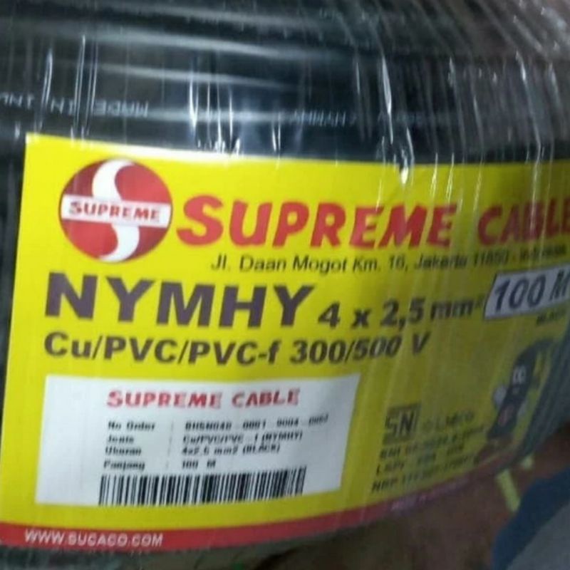 Kabel NYYHY NYMHY 4x2.5 mm Supreme / Kabel Serabut 4 x 2.5 @100M