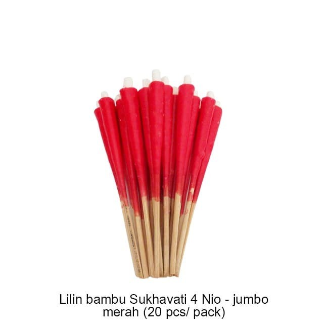 Lilin bambu Sukhavati 4 Nio -Jumbo merah (20 pcs/ pack)