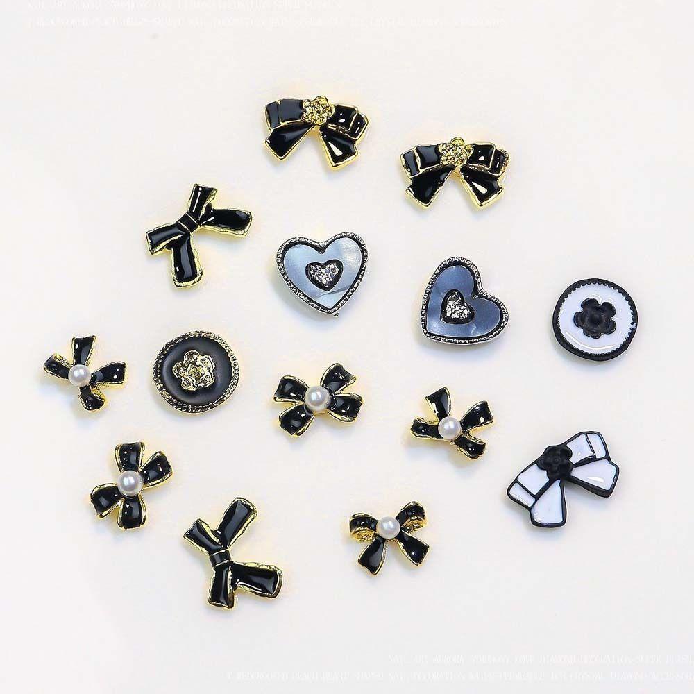 AUGUSTINA Augustina Bow Nail Dekorasi Fashion Jepang Cinta Hati Ikatan Simpul Manikur Aksesoris Hiasan Kuku Butterfly Nail Drills