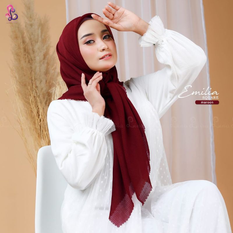 Linalivia Hijab Segi empat EMILIA square Terbaru