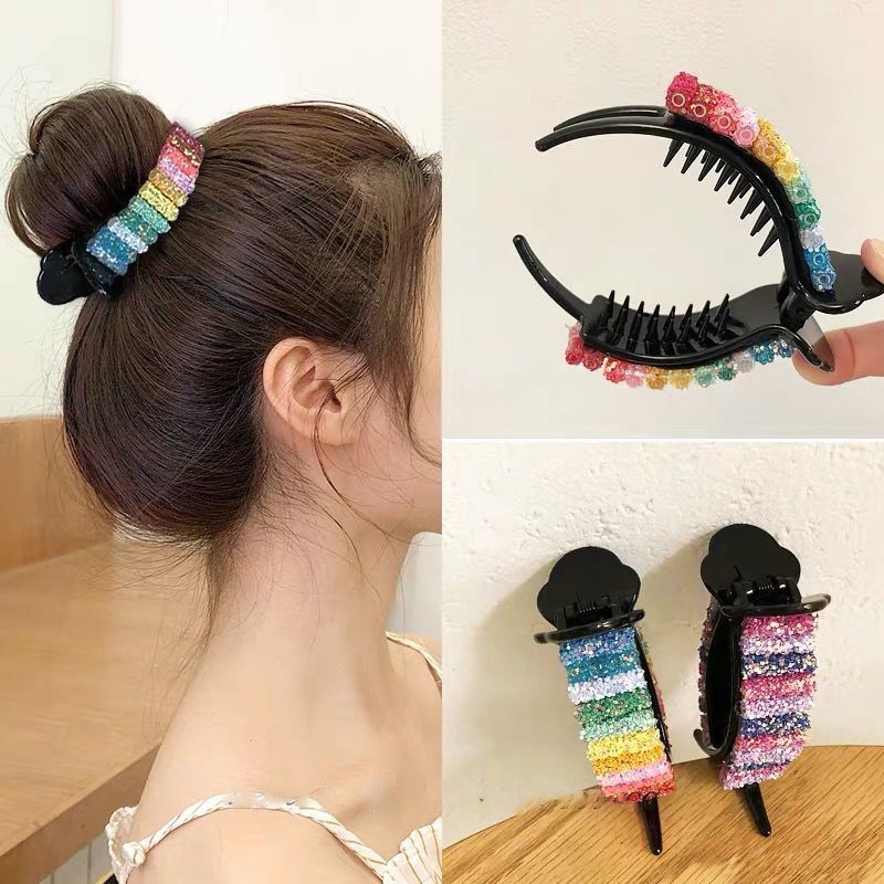 Jepit Rambut Jedai Korea Perempuan 2 Gigi Warna Pelangi Aksesoris Kualitas Import AK253