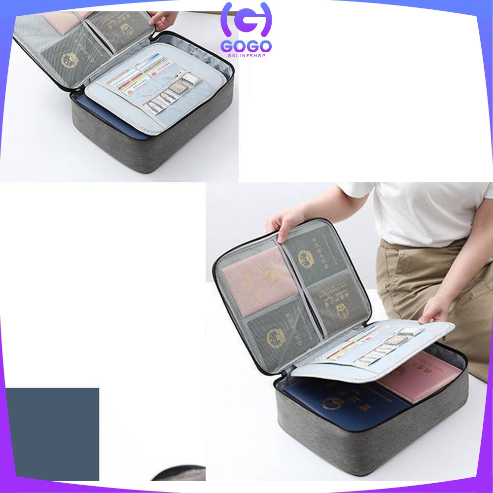 GOGO-C515 C516 Tas Dokumen Multifungsi / Tempat Penyimpanan Sertifikat File Dokumen Penting / Storage bag Travel Portable