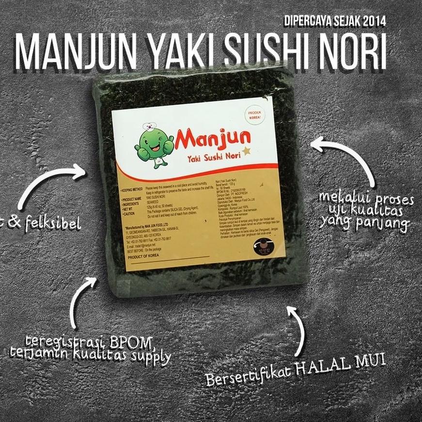 

Restock--MANJUN Sushi Nori Kimbab 50 S Halal │ Nori Gimbab Import Lembar Rumput Laut