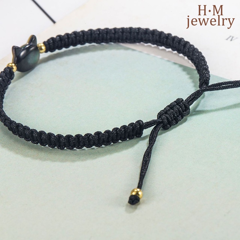 Gelang Tangan Tali Serut Adjustable Motif Kucing Untuk Wanita