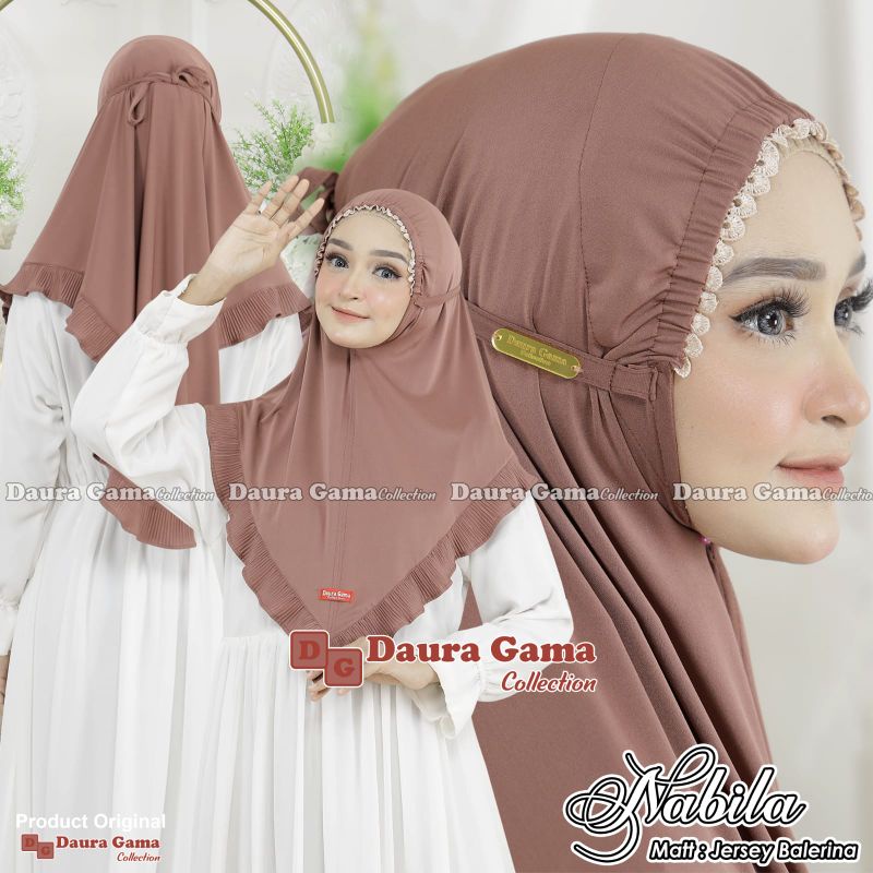 (Ori Dauragama) NABILA •jilbab instan jersey balerina•bergo rempel