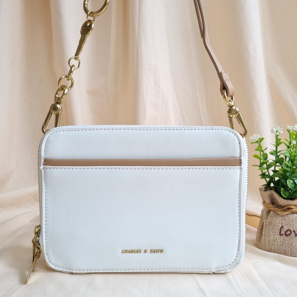 TAS CK DOUBLE ZIP CROSSBODY BAG