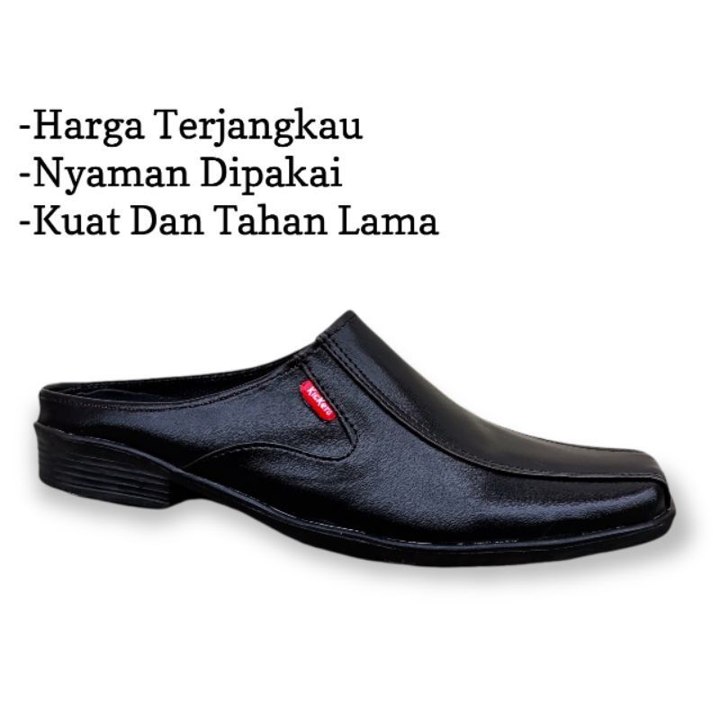 PROMO 7.7 DISKON Sepatu Pantofel Slop Kulit Sepatu Slop Bustong Sepatu Pantofel Kantor COD