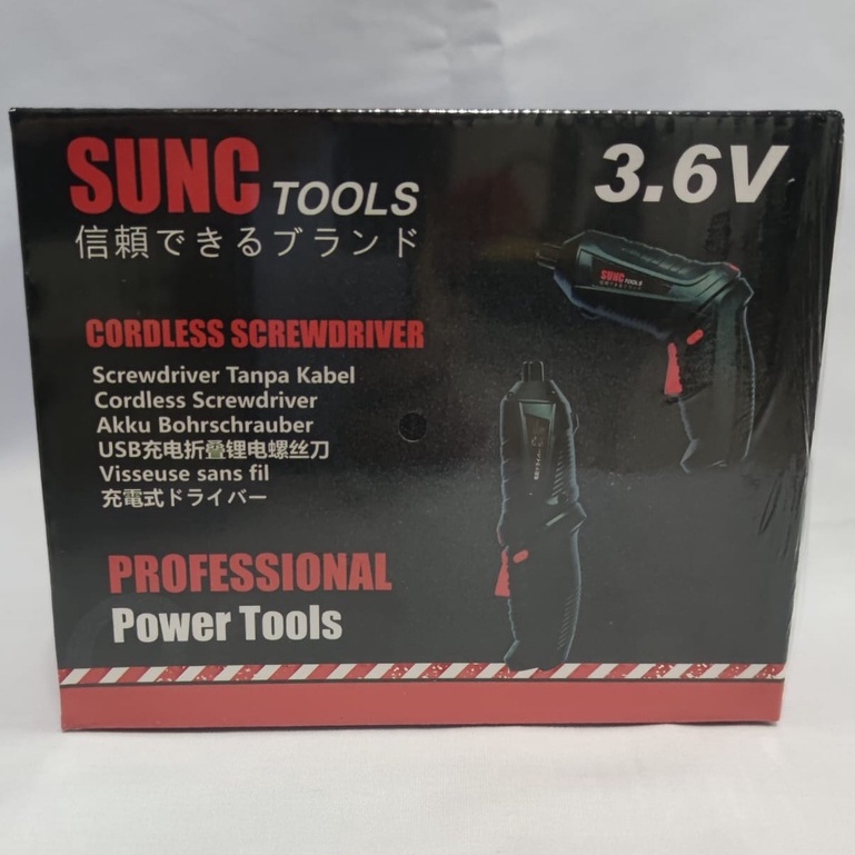 SUNC 3.6 CORDLESS SCREWDRIVER BOR OBENG KECIL BATERAI USB