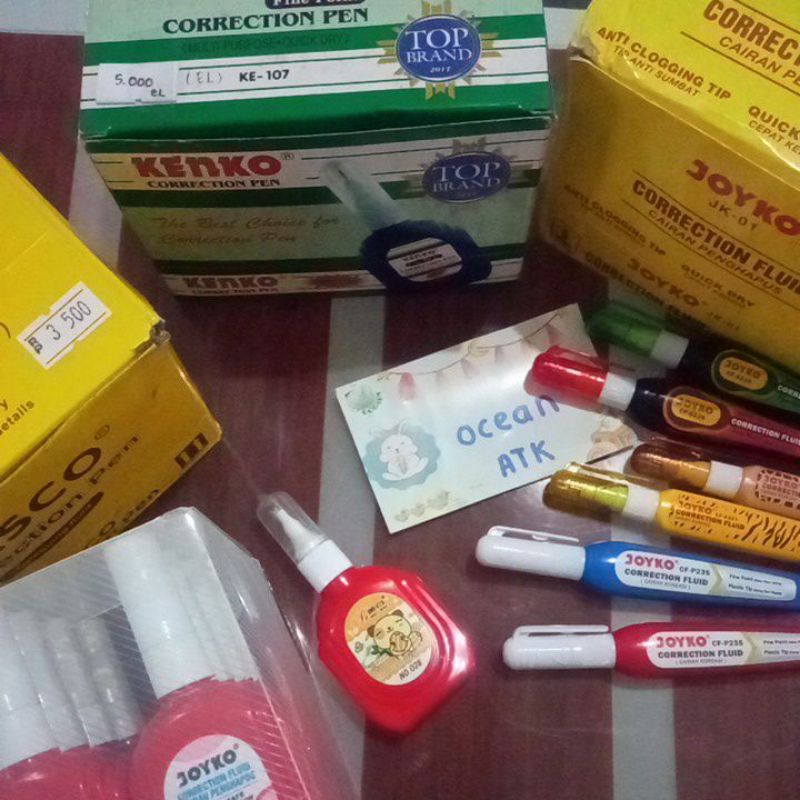 

tipe x correction fluid joyko dan aneka merk