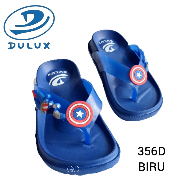 gof DULUX 356D C.A Sandal Jepit Anak Laki-Laki Motif Kapten Amerika UKURAN 24-29