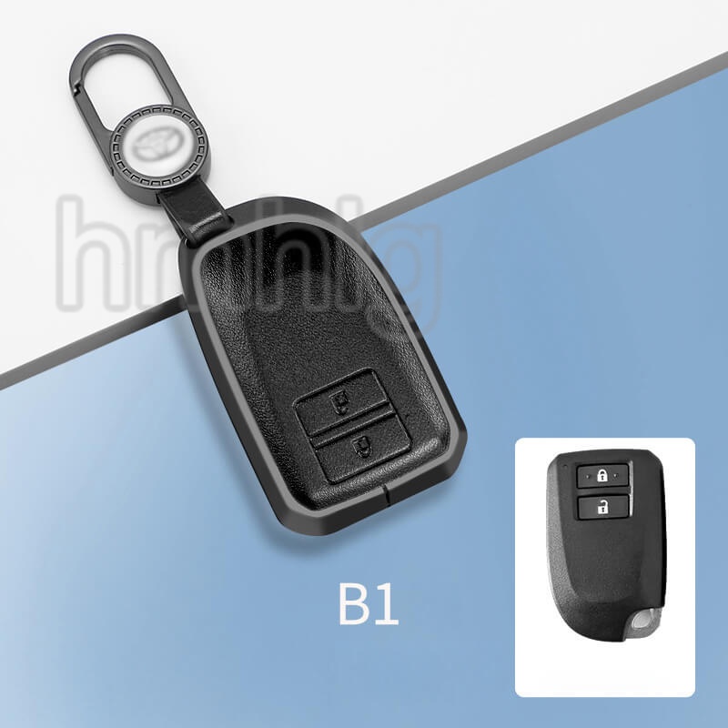 [Tersedia] Untuk Cover Kunci Mobil Toyota Vios Yaris Aluminium Alloy Kulit Keyless Remote Smart Key Casing