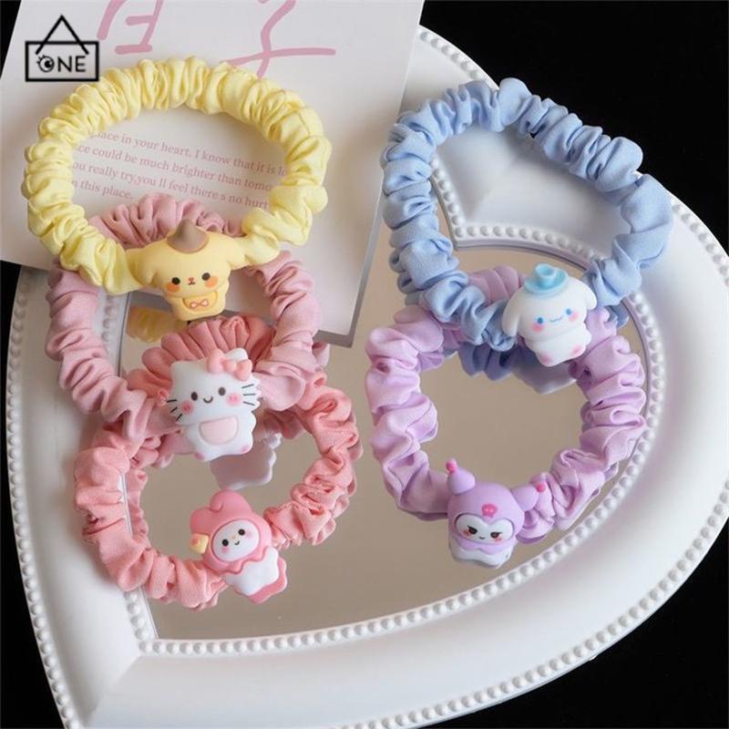 COD❤️Cincin Usus Kecil Kartun Anjing Cinnamoroll  Cincin Rambut  Gaya Manis Manis Lucu Tali Rambut-A.one