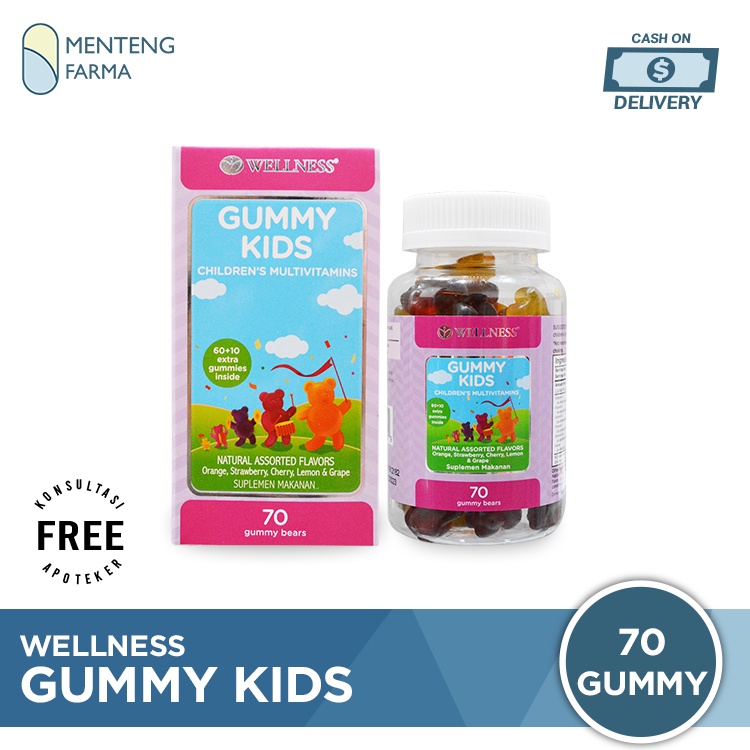 Wellness Gummy Kids Multivitamins Isi 70 Gummy Bears