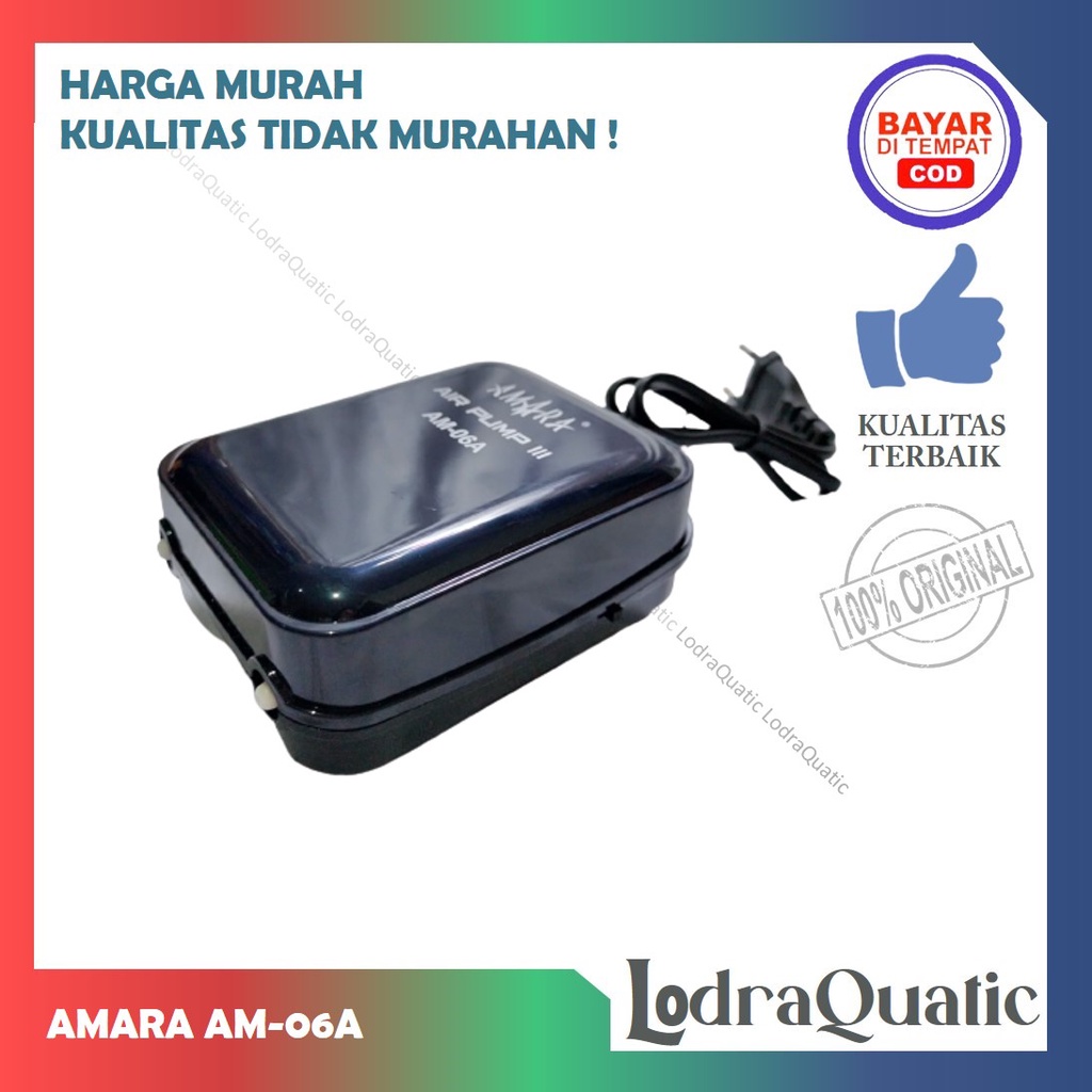 {AMARA AM-06A} AERATOR DUA LUBANG AMARA AM-06A SILENT MESIN OKSIGEN TIDAK BERISIK MESIN GELEMBUNG DUA LUBANG AMARA AM-06A TIDAK BERISIK POMPA UDARA FILTER AQUARIUM AERATOR AMARA AM-06A POMPA AQUARIUM AERATOR KOLAM AERATOR 2 LUBANG