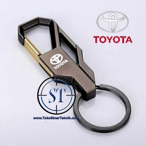 Gantungan Kunci Remote Mobil Logo TOYOTA Logam Paduan Kreatif Mengkilap Kinclong Anti Karat