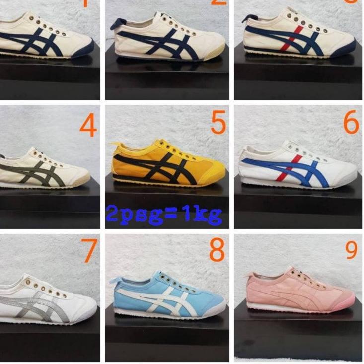 6g✥Stok Banyak✬ Sepatu Onitsuka Tiger Slip On/Sepatu tanpa tali/Sneakers wanita tanpa tali/Import QU