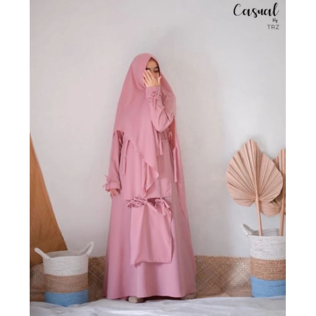 Preloved TRZ.Her Gamis Set Clover Warna Black