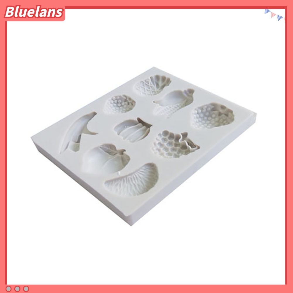 Bluelans Cetakan Kue Fondant Permen Gula Bahan Silikon Seri Buah Untuk Alat Dekorasi