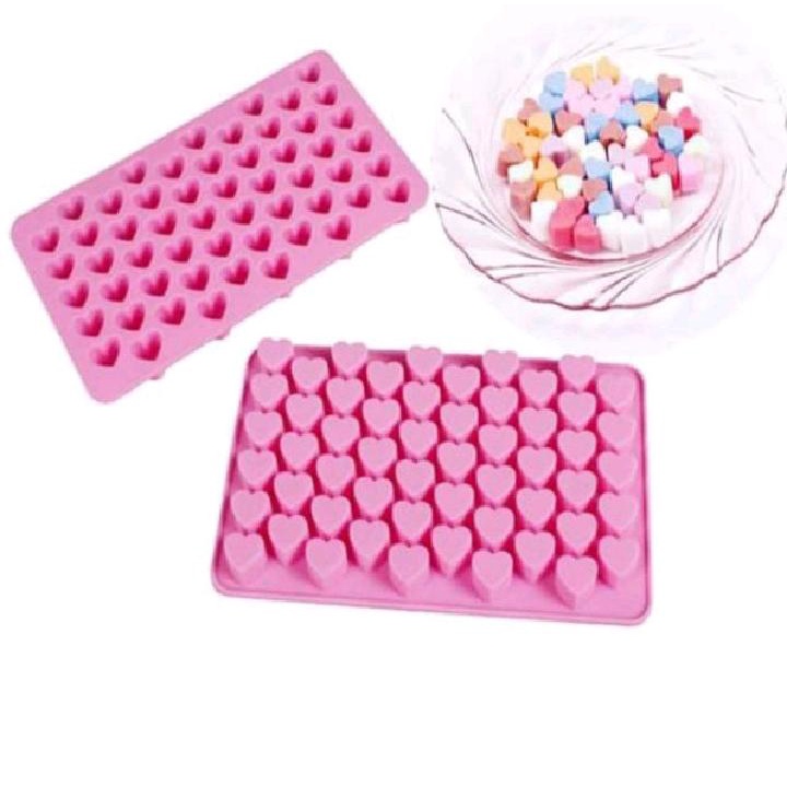 Cetakan Silikon Love Mini 55 Lubang Cetakan Es Batu Ice Cube Tray Mold Love Mini Cetakan Coklat Jelly Pudding Lucu