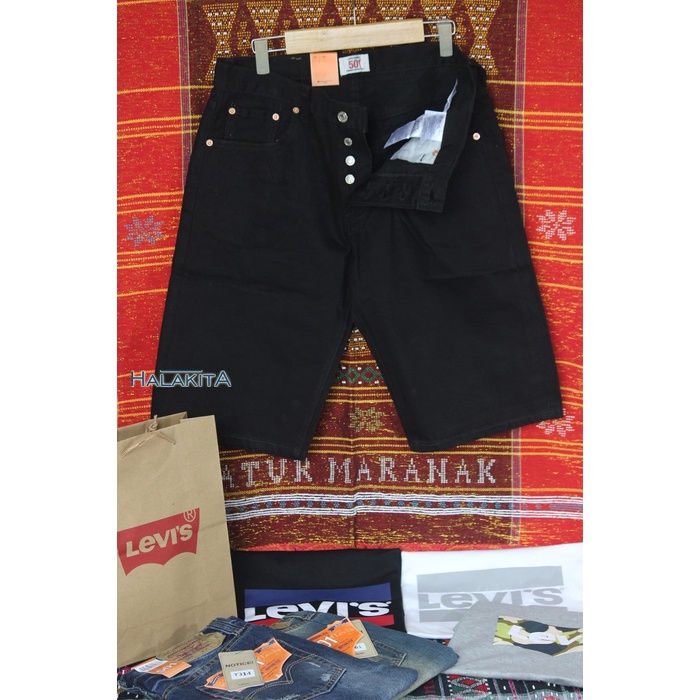 Wow Celana Jeans Pendek Levis 501 / Original Usa / Hitam Bergaransi