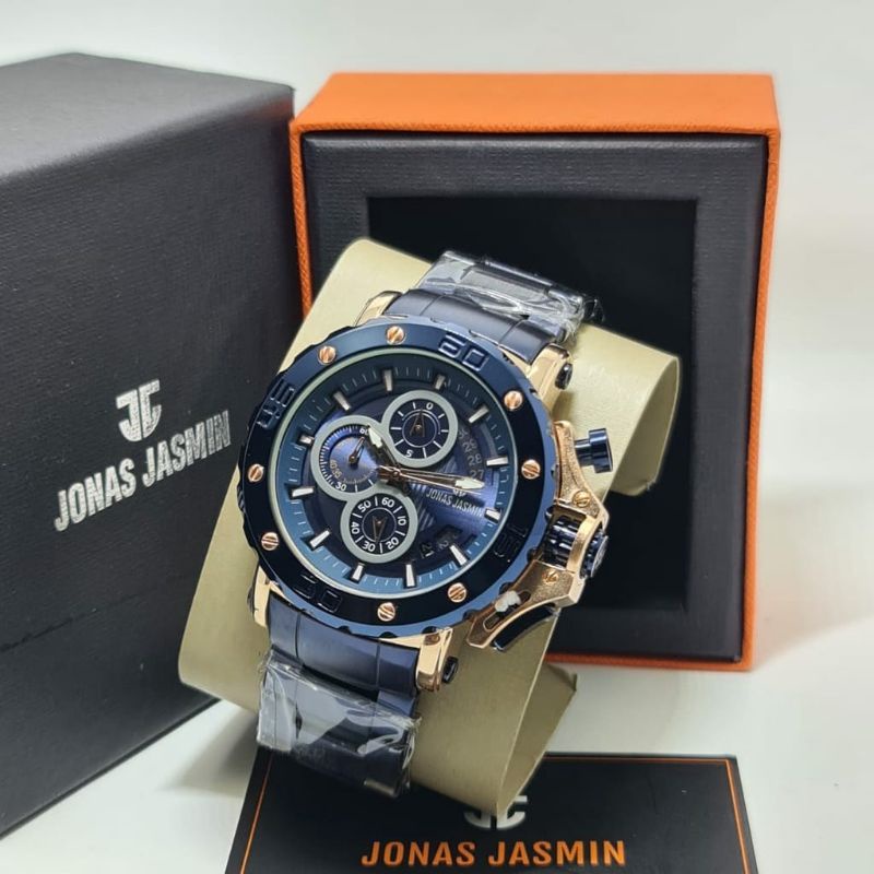 Jam Tangan Jonas Jasmin Original JJ2021 Rantai Stainliss Steel Terlaris Chronograph Kasual