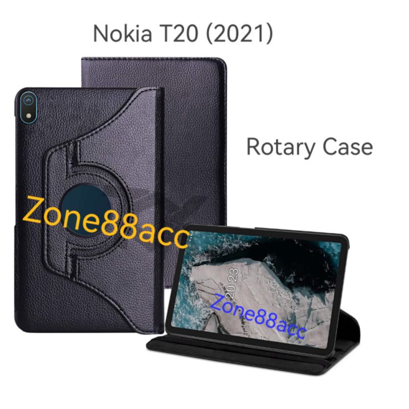 Sarung Rotary Case Nokia T20 2021 10.4 inch Leather Case Flip Cover Casing putar 360 stand standing buku book Folio Pelindung tablet tab
