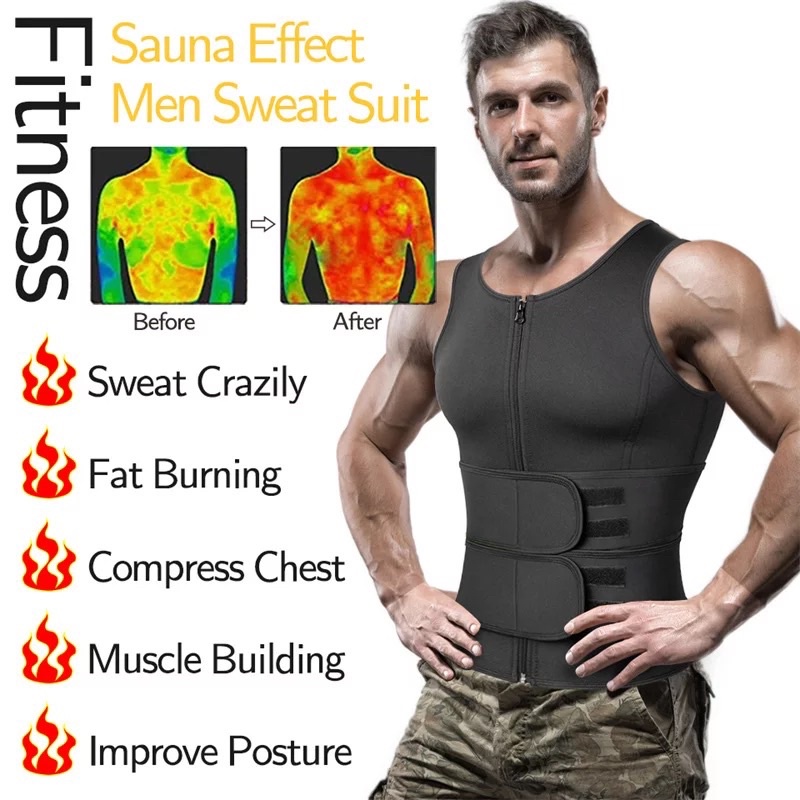 Korset Pria Pembakar Lemak Perut Buncit Pria Pembentuk Badan Pria Shaper Waist Trainer Fat Burner