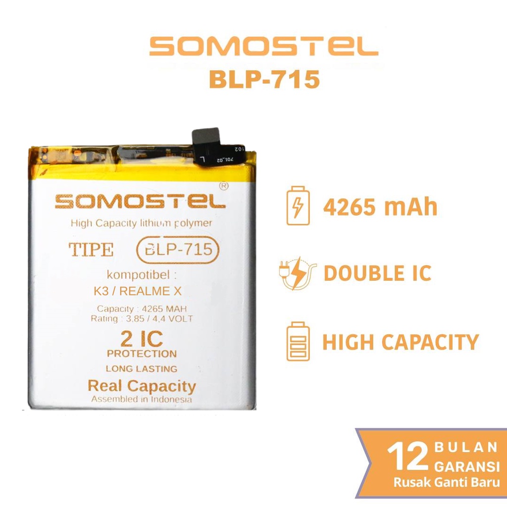 Somostel - BLP715 K3 / Realme X Batre Batrai Baterai