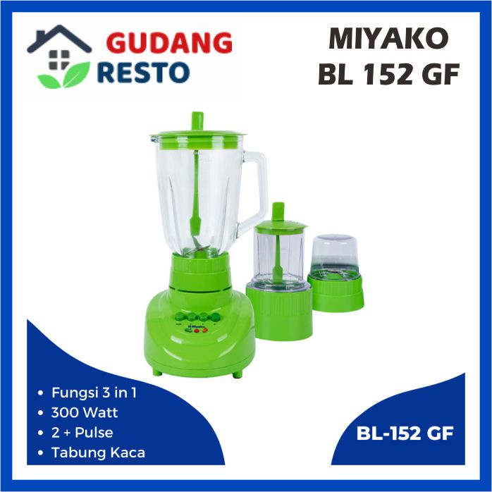 Blender Miyako BL 152 GF 3 ini 1 Gelas KACA Besar multi speed BL152 / 152GF ORIGINAL GARANSI