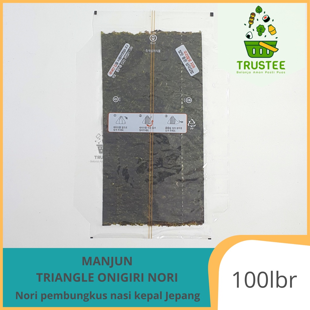 MANJUN Triangle Sushi Nori ONIGIRI Wrapper 100sheet HALAL MUI/Rumput Laut